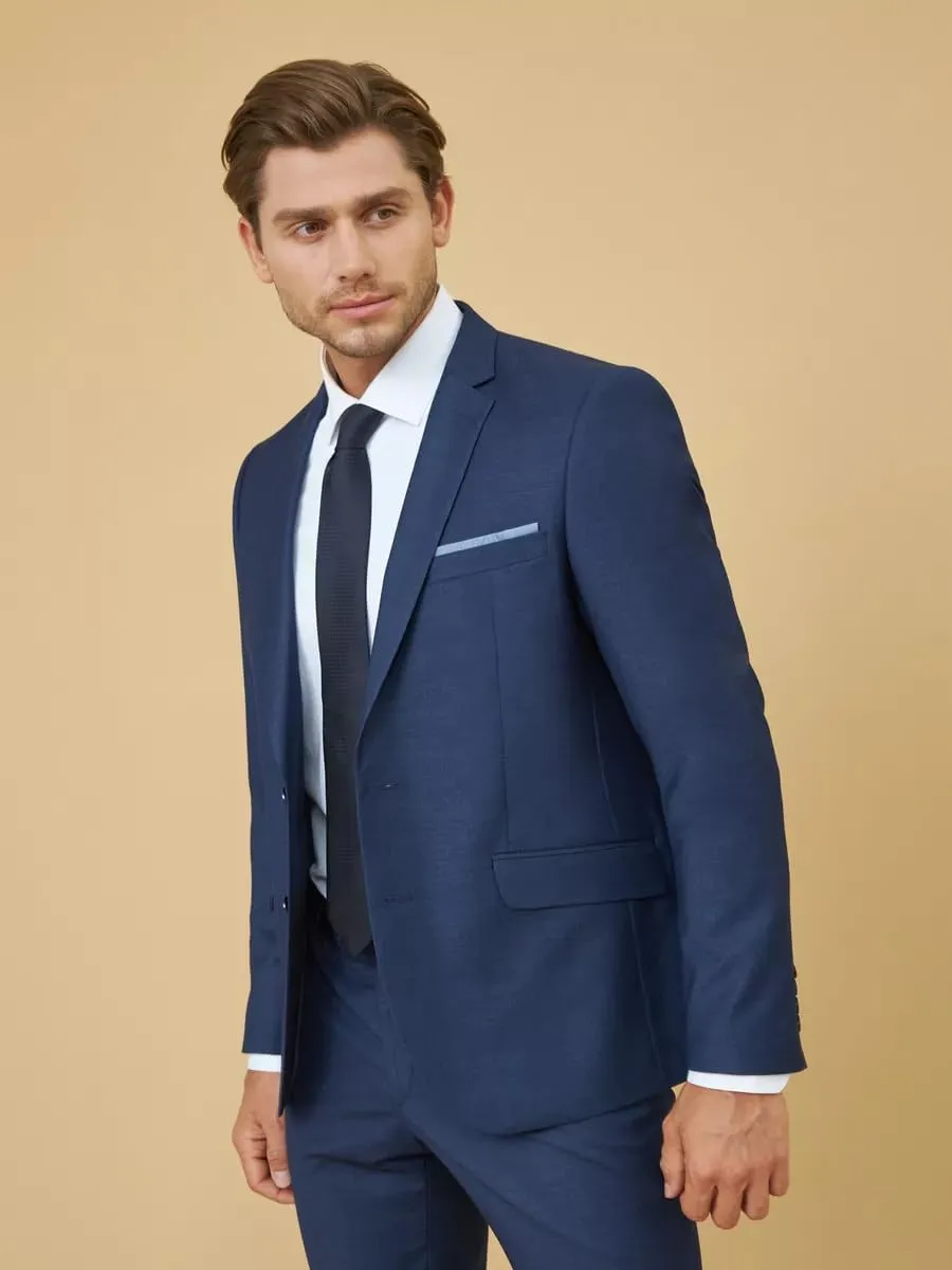 2 Piece Suit Men Classic Fit Men's Suit for Wedding Prom Events 2 Button Solid Notch Lapel Lightweight