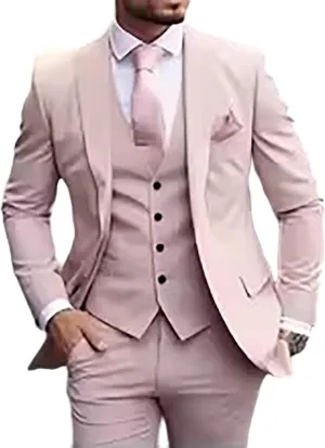 3 Piece Luxury Men's Suits Formal Outfits Jacket Pants with Vest Slim Fit Luxury Costume Homme Formal Occasion