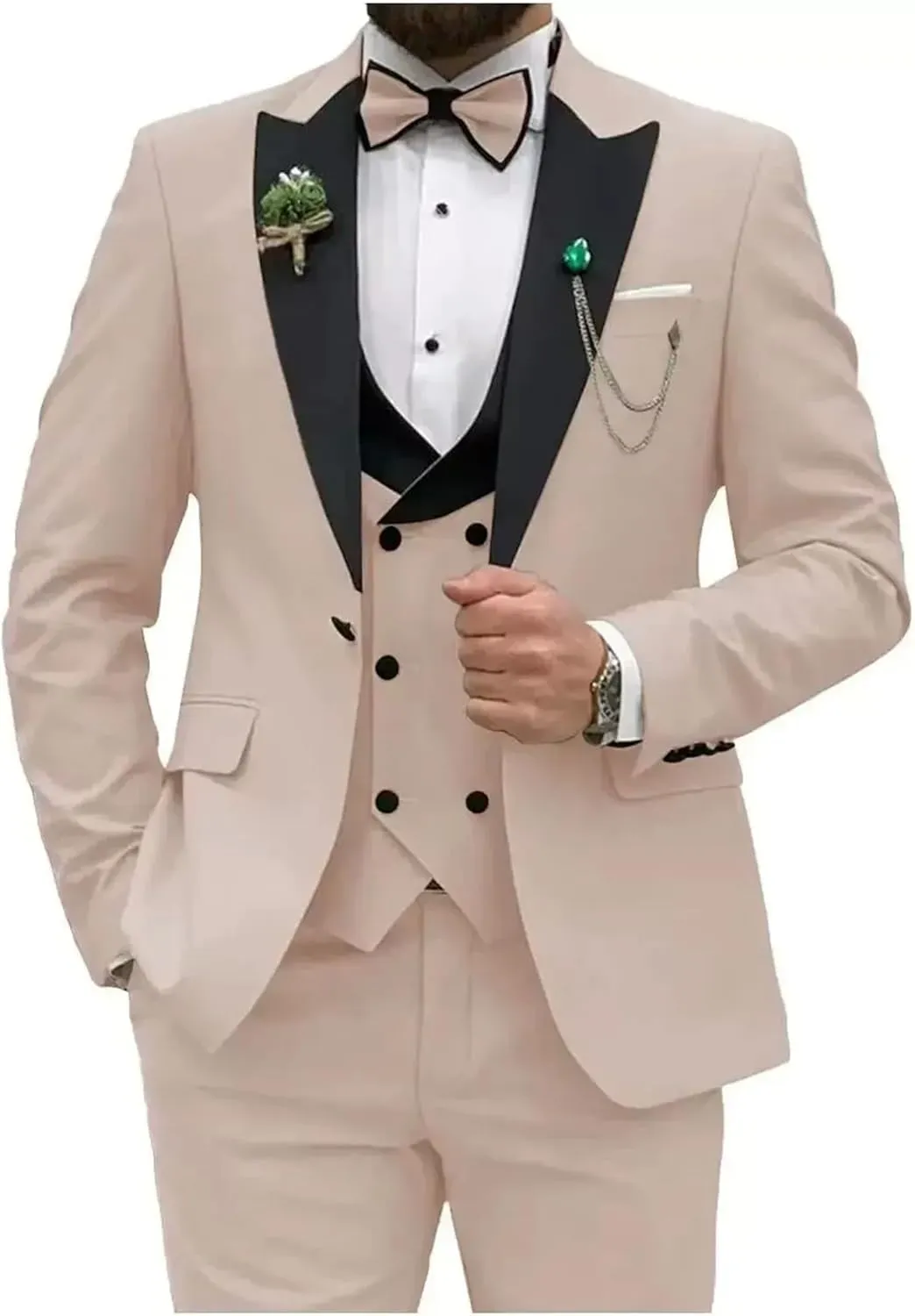 3 Pieces Mens Suit Classic Fit Blazer Dress Business Wedding Jacket Vest Pants Tuxedo Set