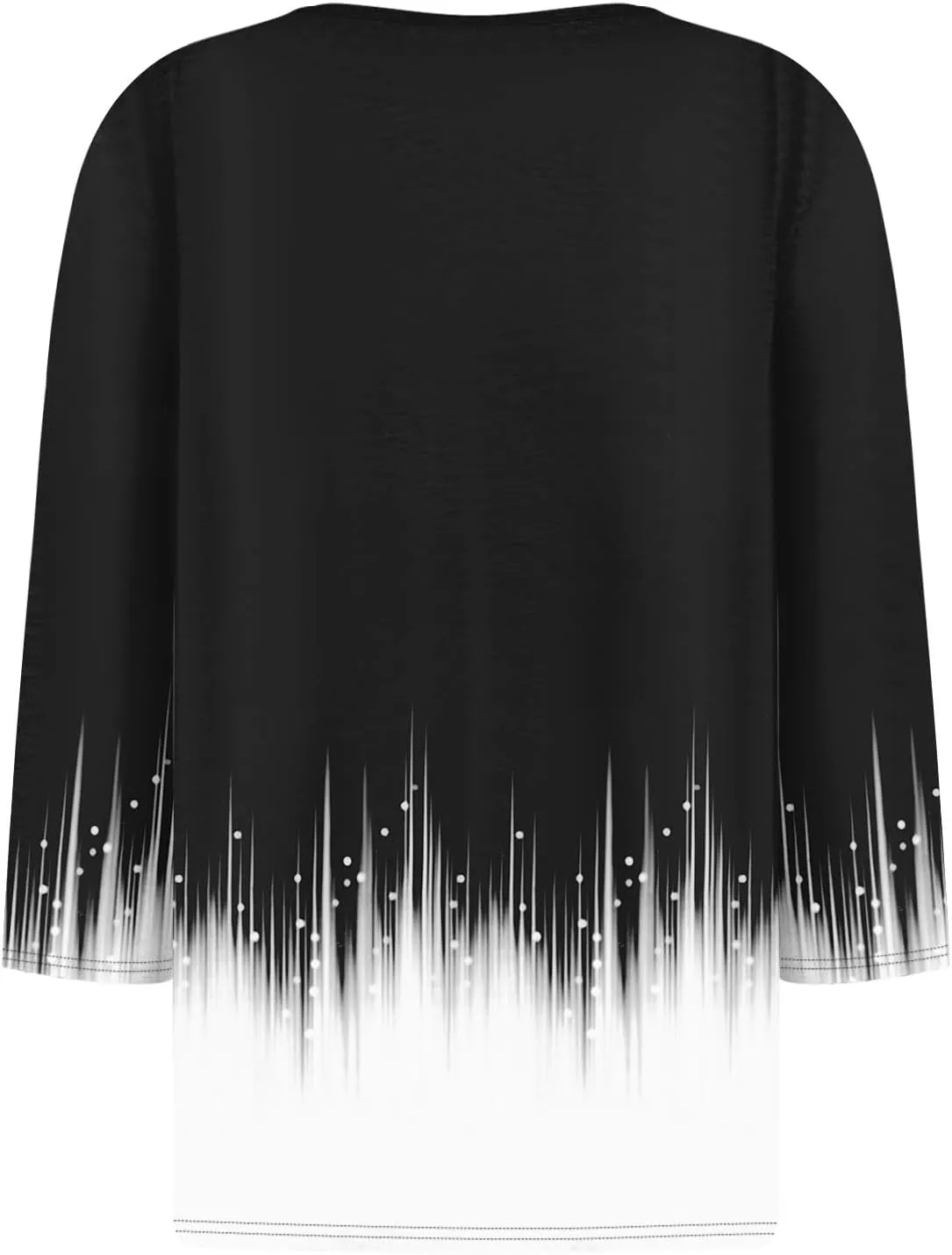 3/4 Sleeve T Shirts for Women Printed Button Down Shirts V Neck Relaxed Fit Tshirt Fashion Casual Loose Blouses
