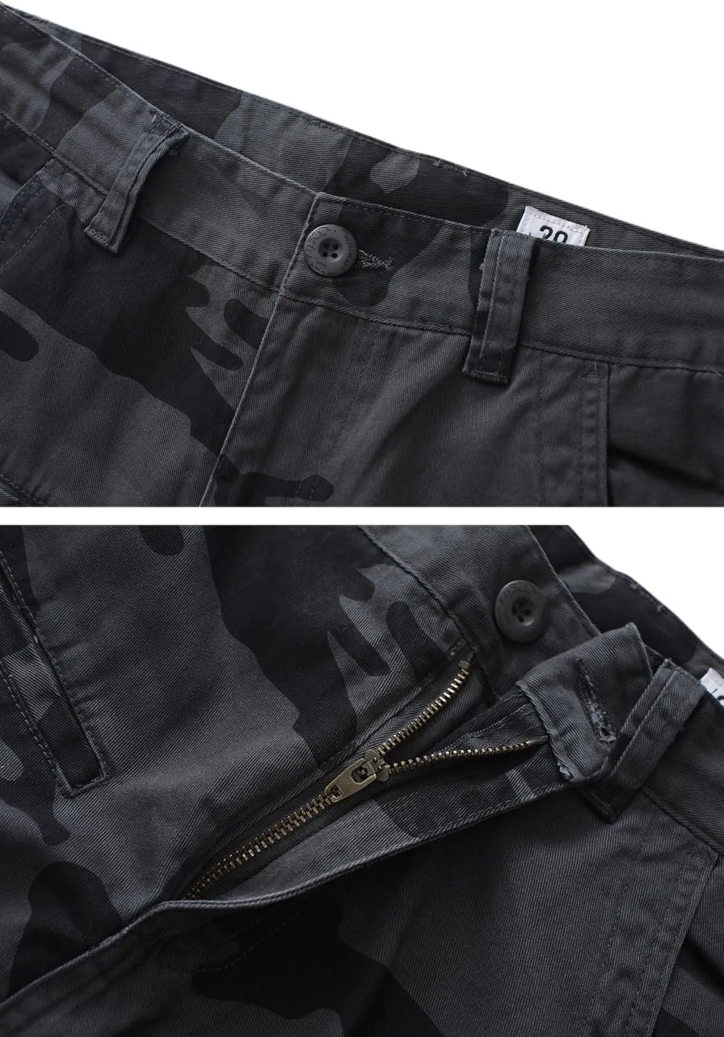 AKARMY Men's Casual Relaxed Fit Cargo Pants with Pockets, Outdoor Camo Cotton Work Pants for Men(No Belt)
