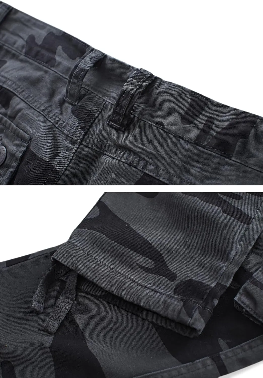 AKARMY Men's Casual Relaxed Fit Cargo Pants with Pockets, Outdoor Camo Cotton Work Pants for Men(No Belt)
