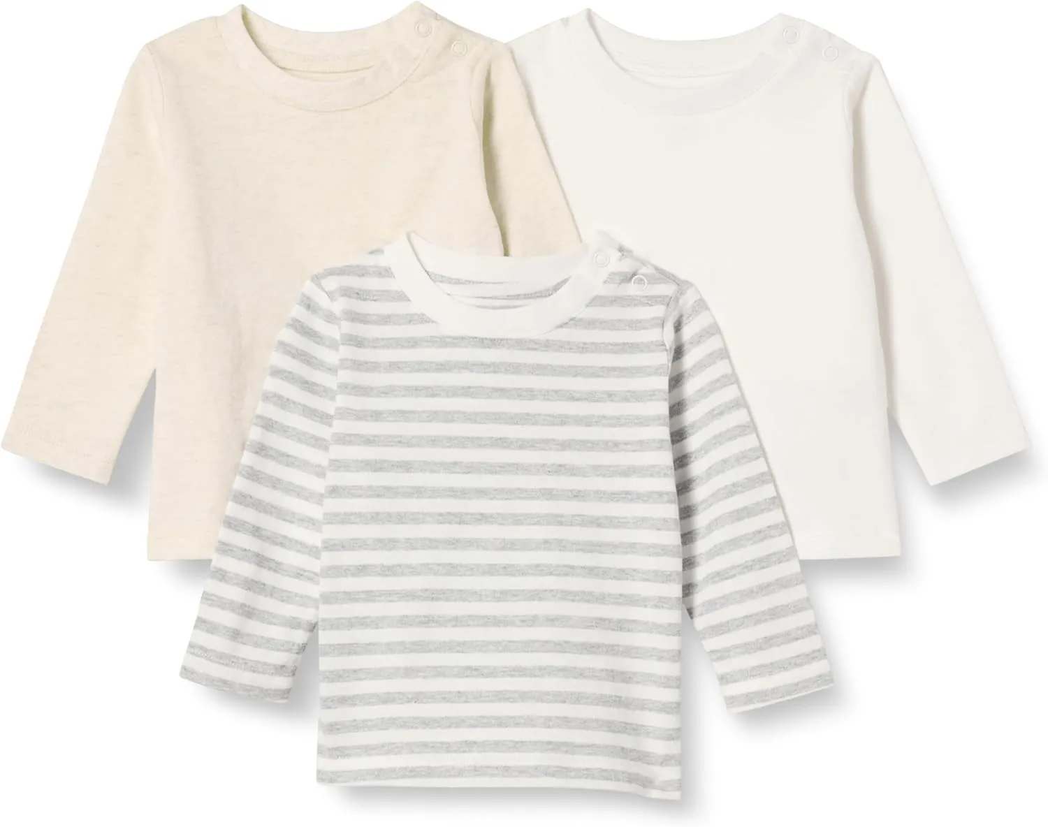 Amazon Essentials Unisex Babies' Relaxed-Fit 100% Cotton Long-Sleeve T-Shirts, Pack of 3