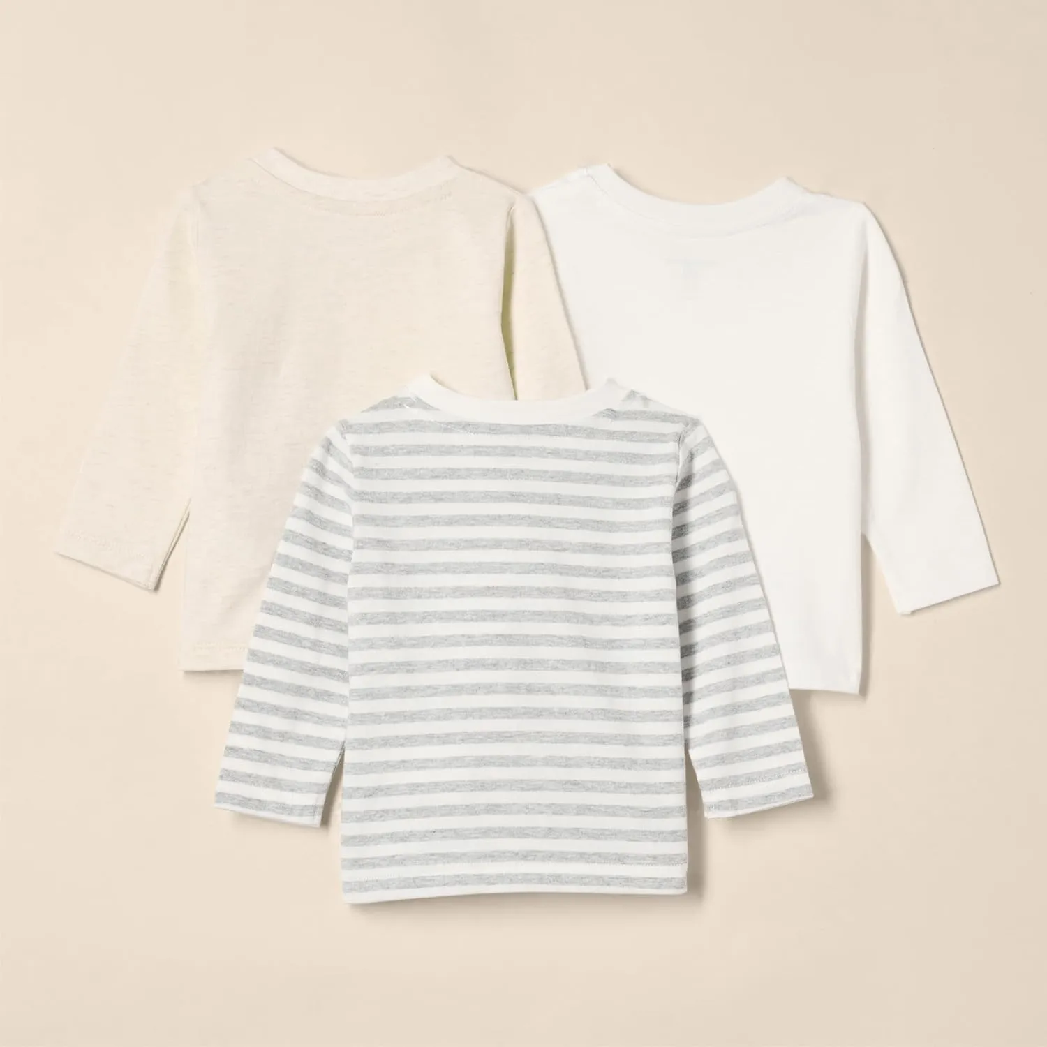 Amazon Essentials Unisex Babies' Relaxed-Fit 100% Cotton Long-Sleeve T-Shirts, Pack of 3