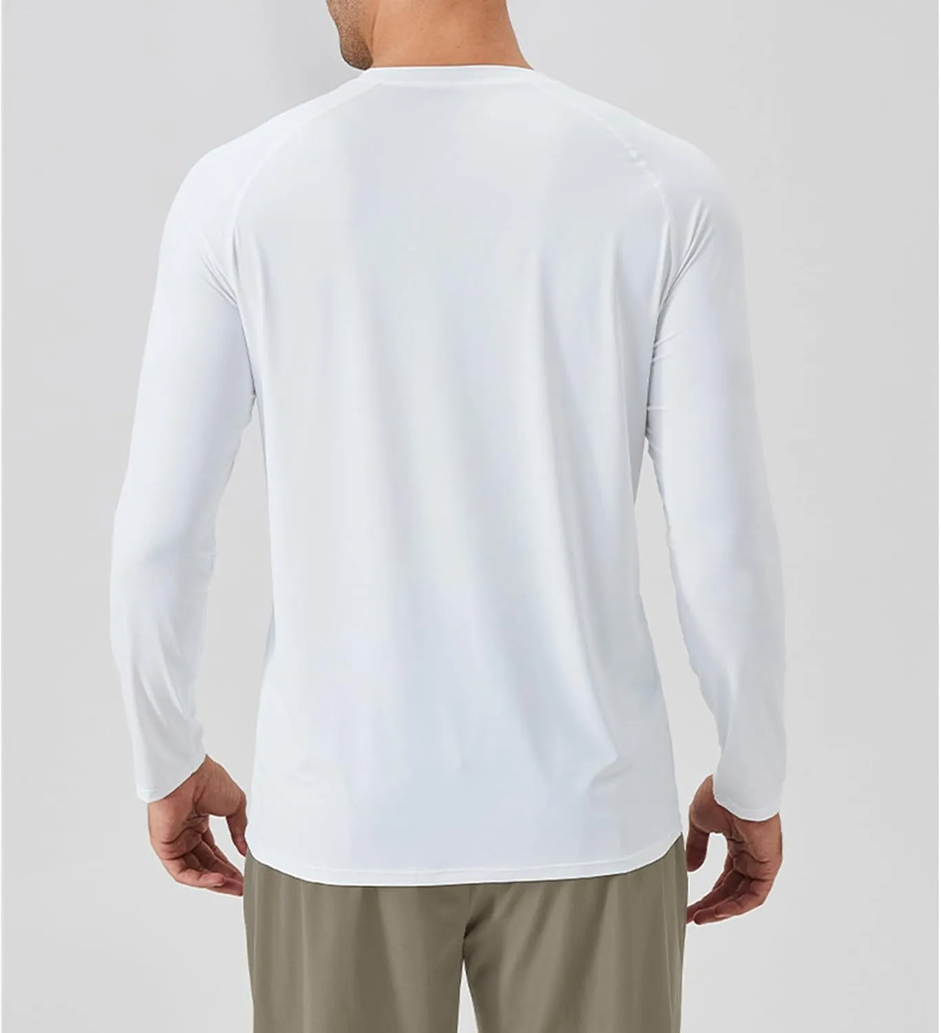 Athletic Shirts for Men Long Sleeve UV Sun Protection Crewneck Tops Casual Loose Breathable Comfy Outdoor Running Tee