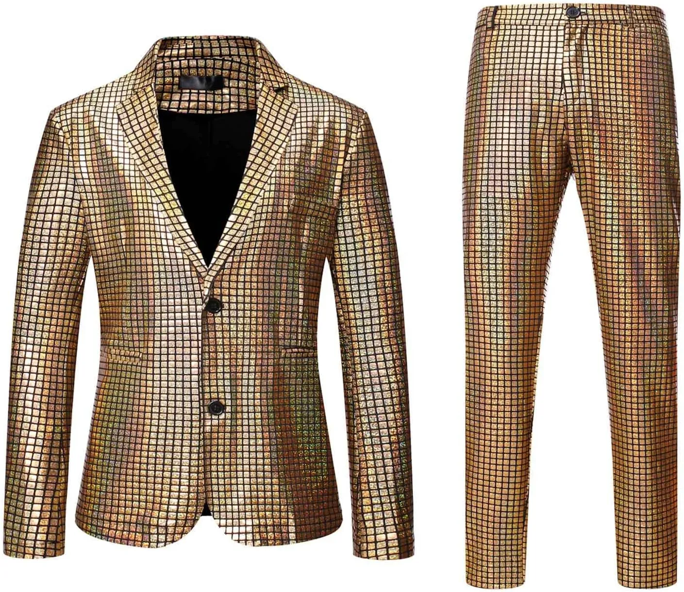 Big And Tall Suits for Men Classic Fit Blazer One Button Rainbow Jacket Pant Suit Set Mens Slim Fit 2 Piece Suit