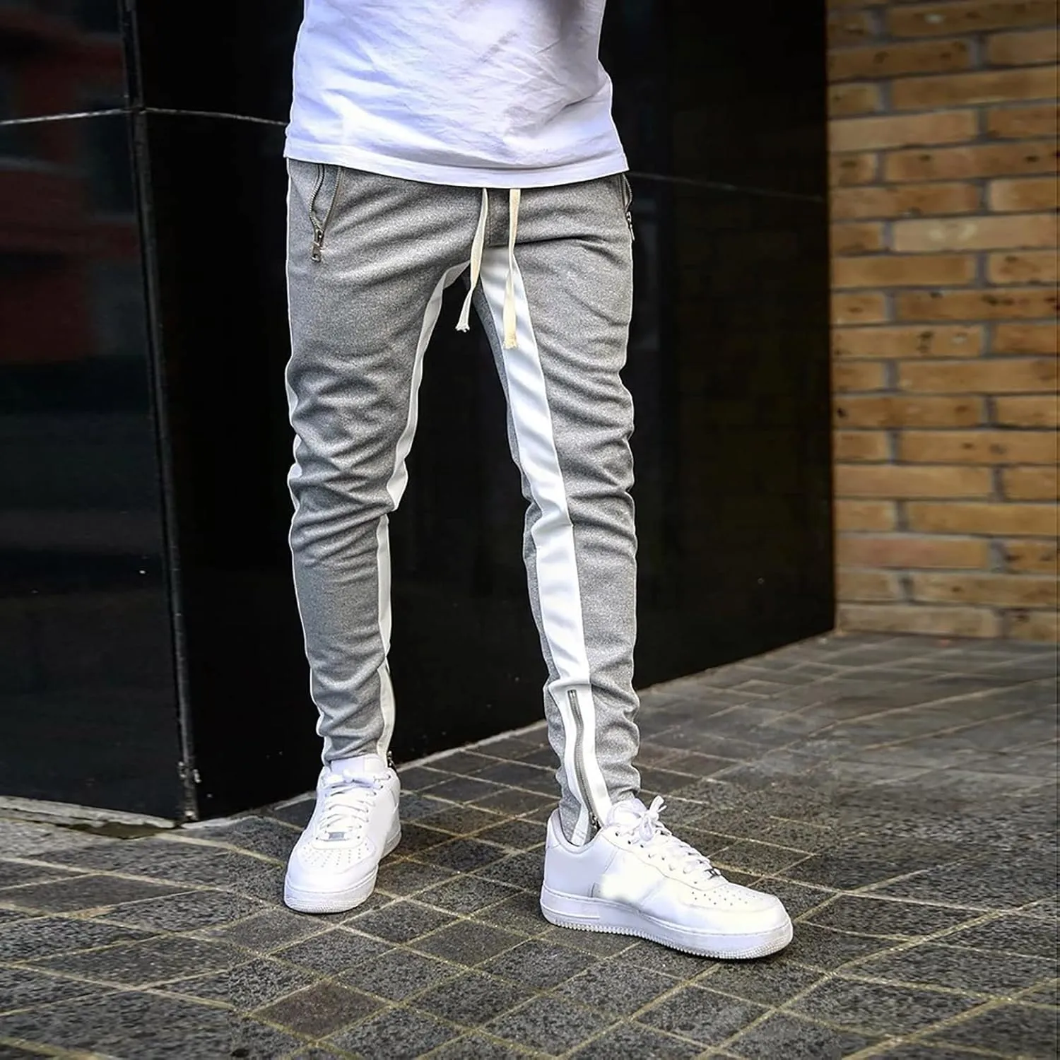 Big and Tall Sweatpants for Men Cargo Sweatpants Stretch Elastic Waist Baggy Workout Jogger Pants Drawstring Straight