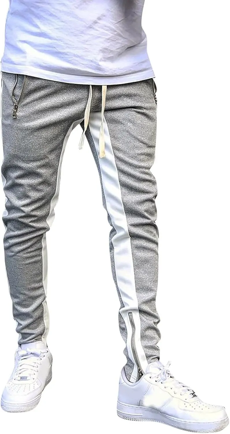 Big and Tall Sweatpants for Men Cargo Sweatpants Stretch Elastic Waist Baggy Workout Jogger Pants Drawstring Straight
