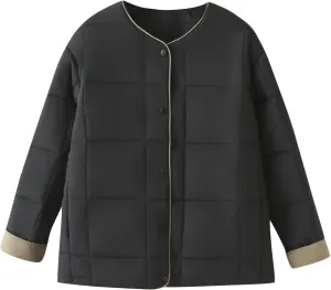 Borniu Fall Winter Jackets for Women 2024 Warm Quilted Jackets Lightweight Casual Puffer Jacket Down Coat Outerwear