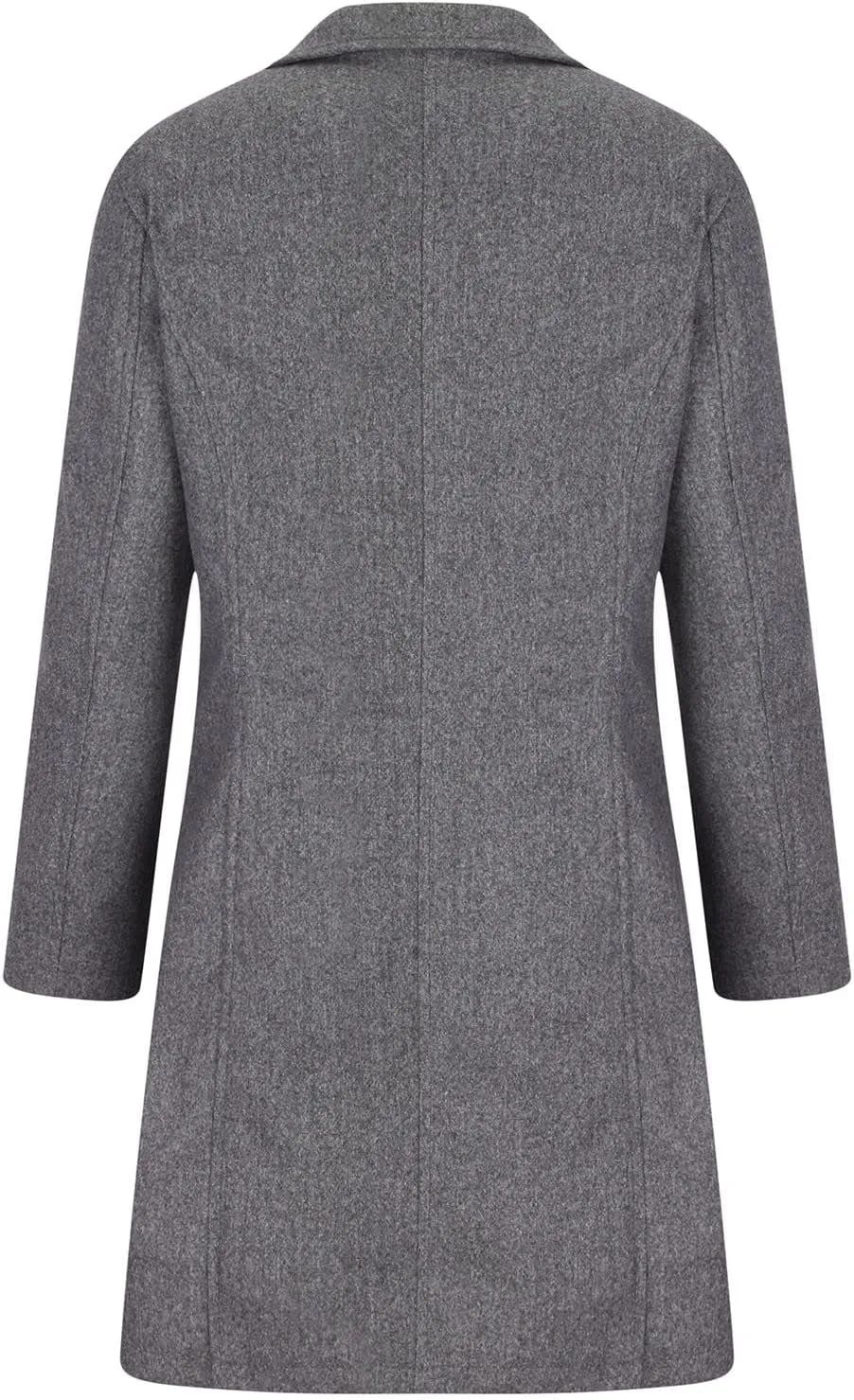 BOXIACEY Pea Coats for Women Winter Wool Blend Pea Coat Single Breasted Stand Collar Trench Coat Mid Long Wool Coat