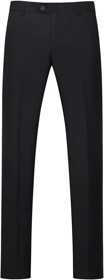 Boyland Mens 3 Piece Tuxedos One Button Wide Shawl Lapel Formal Suits Black Tie
