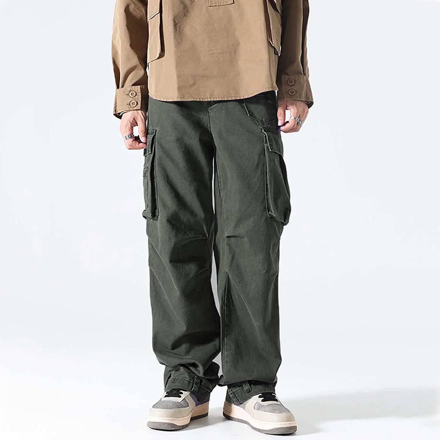Cargo Pants for Men Baggy Men's Workout Athletic Sweatpants Gym with Pockets Stretch Jogger Pants Mens Cargo Sweatpants