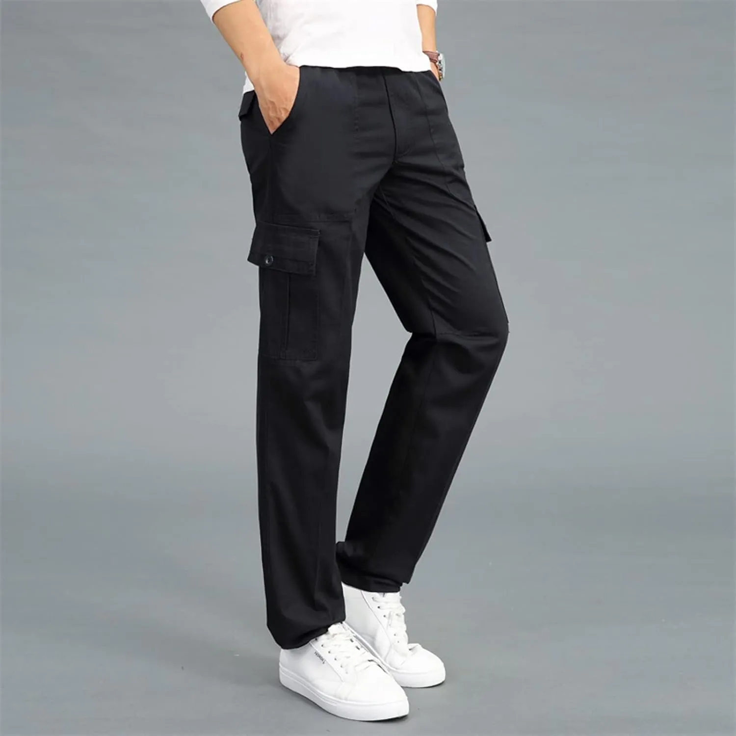 Cargo Pants for Men Men's Relaxed-Fit Stretch Cargo Pants Multi Pocket Military Camo Combat Work Pants Work Trousers