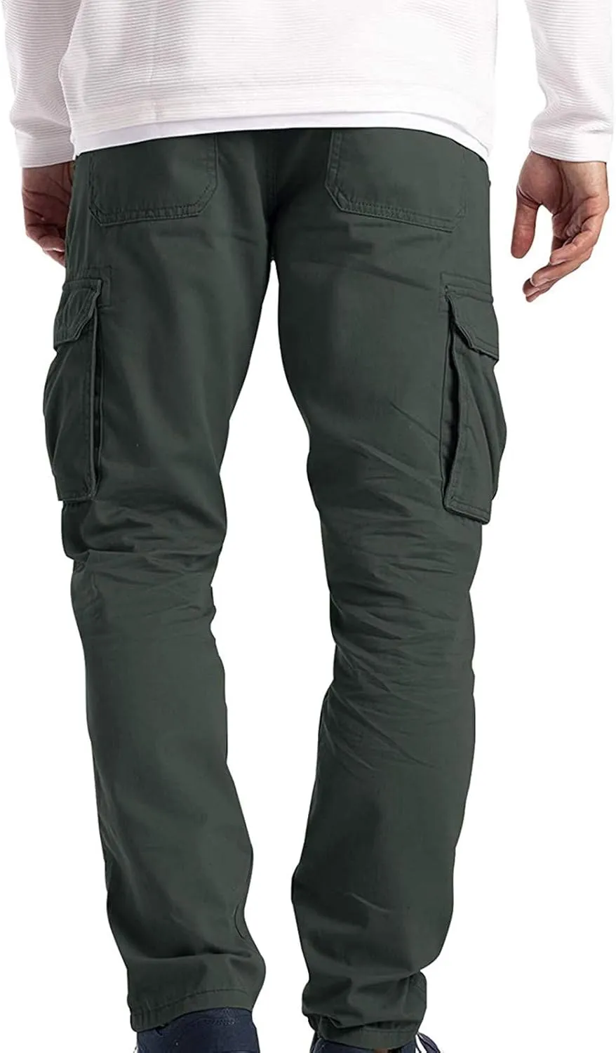 Cargo Pants for Men Relaxed Fit Athletic Gym Workout Pants Solid Color Straight Pants Cotton Legging Pants Sweatpants