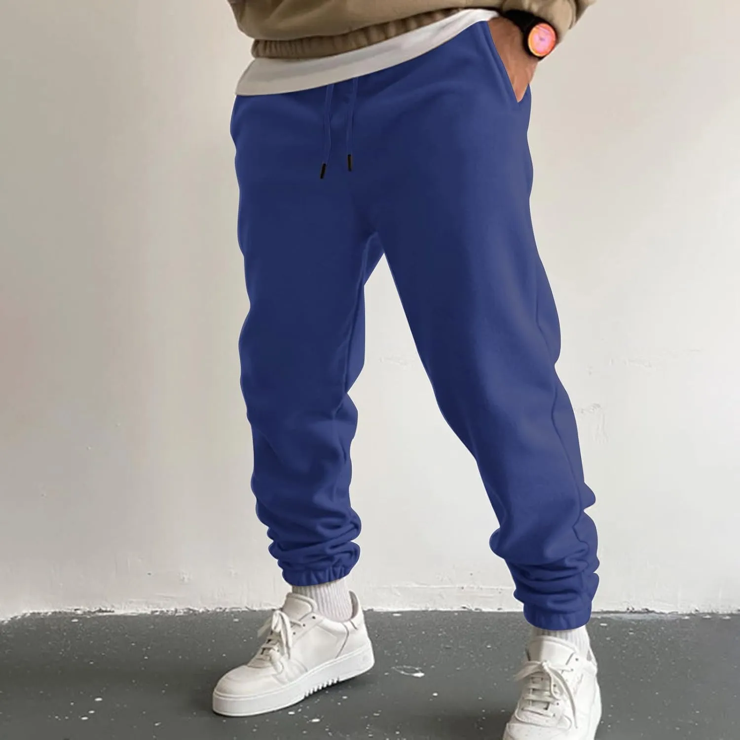 Cargo Pants for Men Relaxed Fit Elastic Waist Baggy Drop Crotch Sweatpant Mens Heavyweight Sweatpants Fleece Trousers