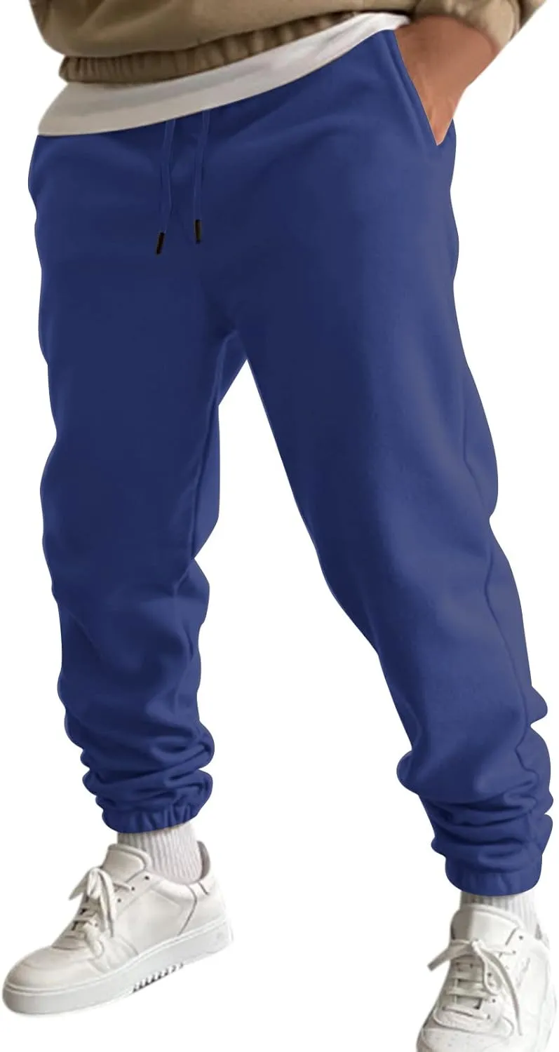 Cargo Pants for Men Relaxed Fit Elastic Waist Baggy Drop Crotch Sweatpant Mens Heavyweight Sweatpants Fleece Trousers