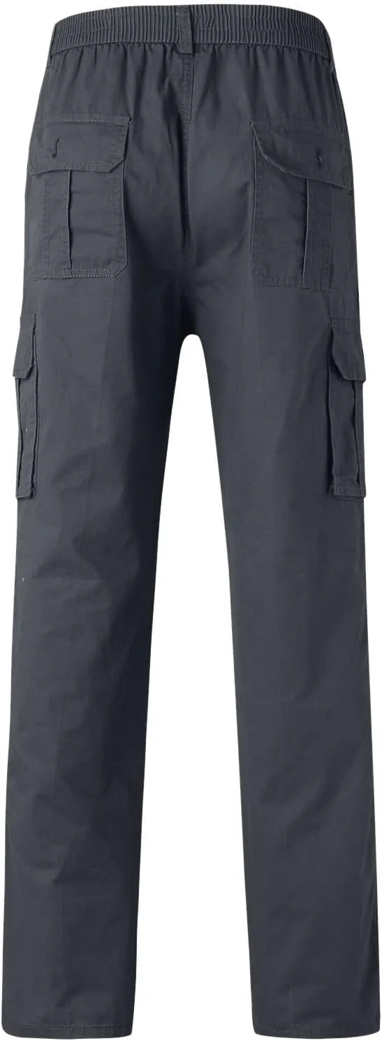 Cargo Pants for Men Relaxed Fit Joggers Solid Corduroy Multi Pockets Straight Work Pants High Street Mens Sweatpants
