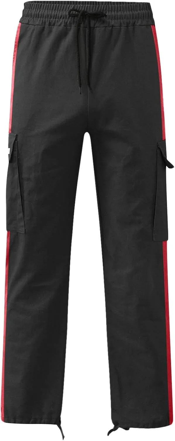 Cargo Pants for Men Relaxed Fit Mens Cargo Pants Athletic Pants Baggy High Waisted Open Bottom Sweatpants Track Pants