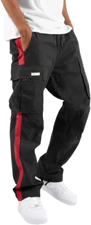 Cargo Pants for Men Relaxed Fit Mens Cargo Pants Athletic Pants Baggy High Waisted Open Bottom Sweatpants Track Pants