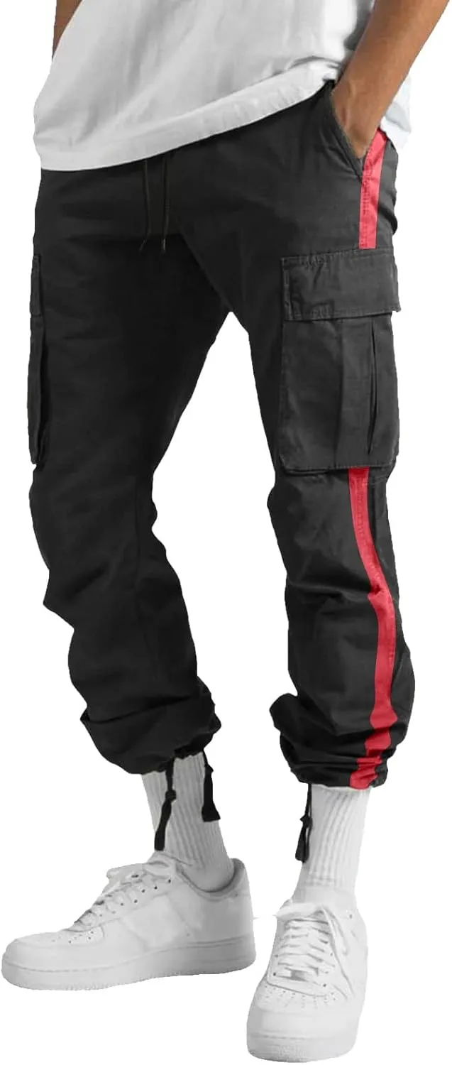 Cargo Pants for Men Relaxed Fit Mens Cargo Pants Athletic Pants Baggy High Waisted Open Bottom Sweatpants Track Pants