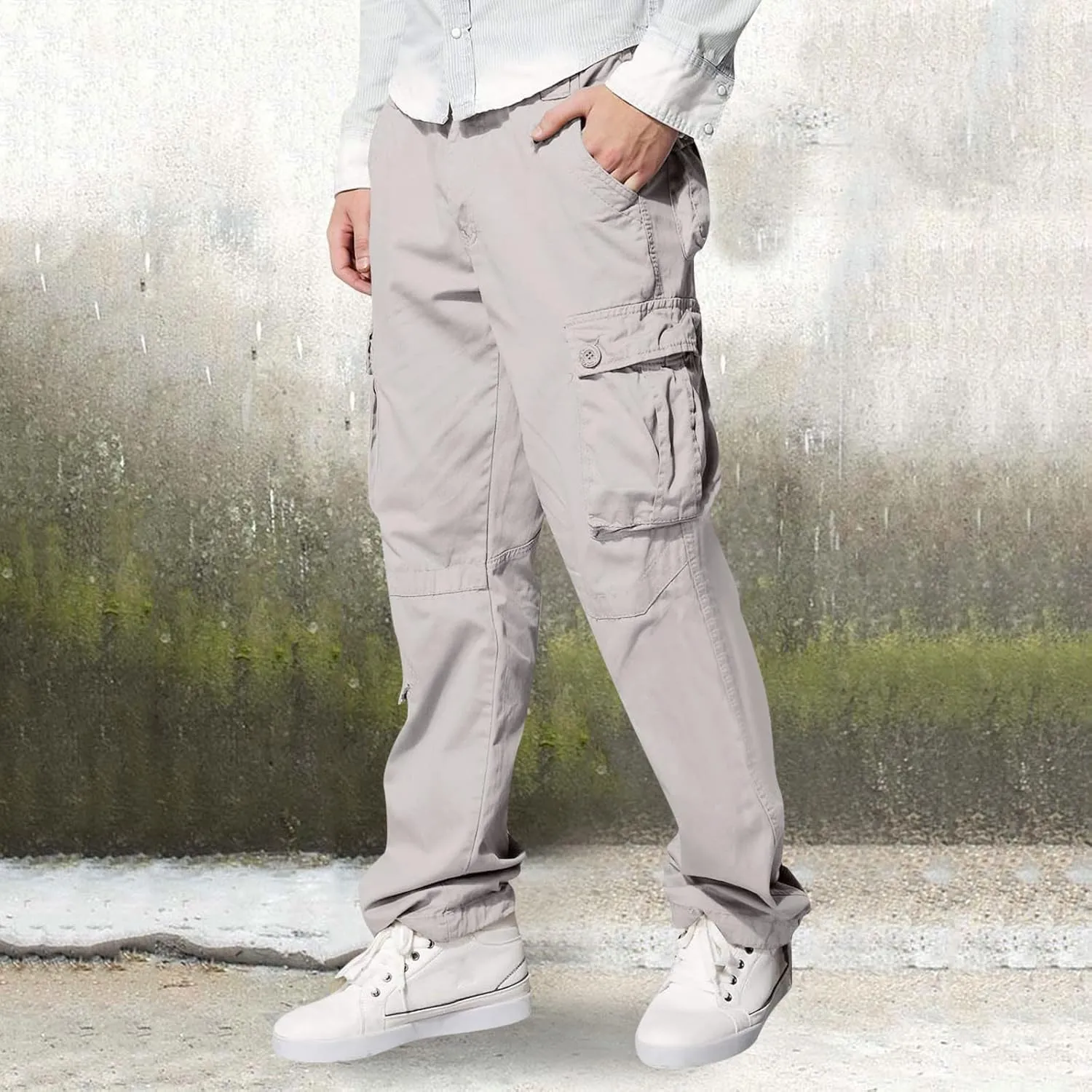 Cargo Sweatpants for Men Mens Lounge Pants Pants Work Pants Loose Fit Lightweight Workwear Casual Cargo Pull On Pants