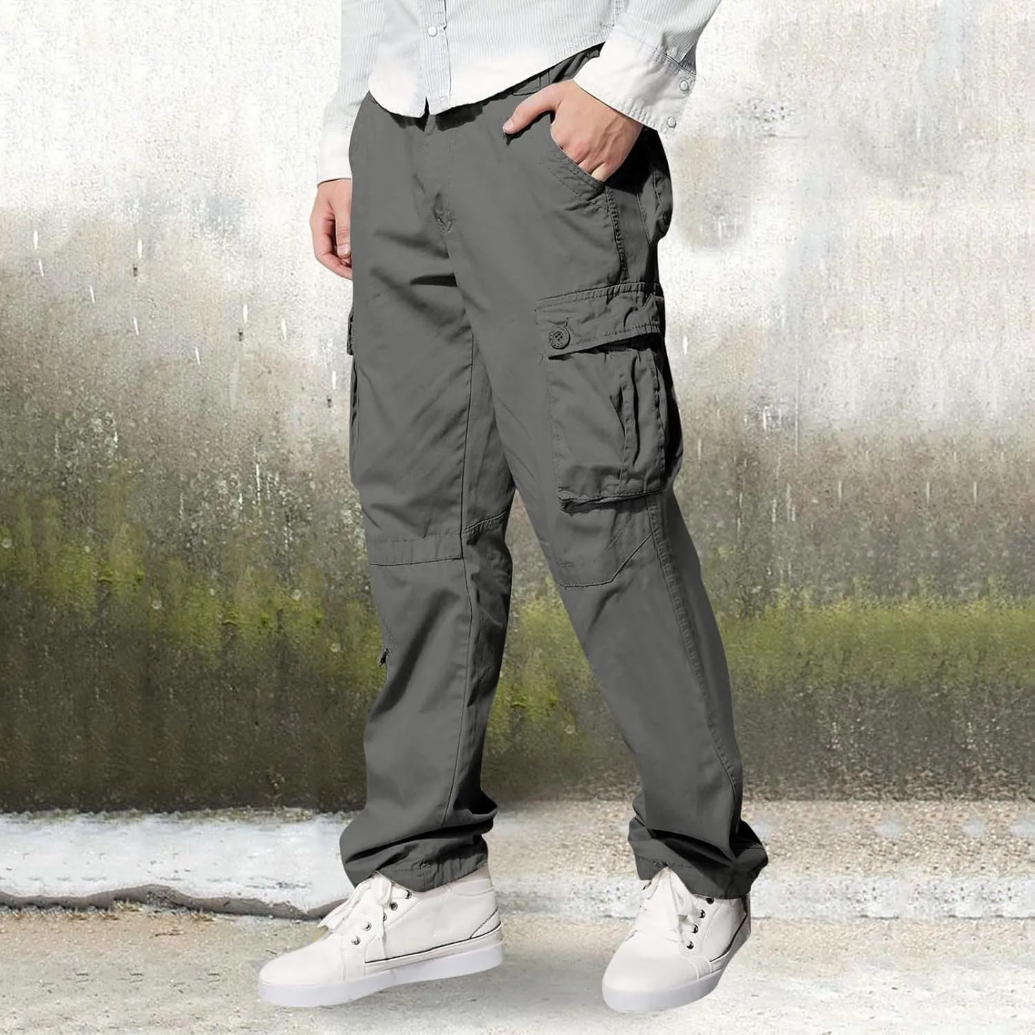 Cargo Sweatpants for Men Mens Lounge Pants Pants Work Pants Loose Fit Lightweight Workwear Casual Cargo Pull On Pants