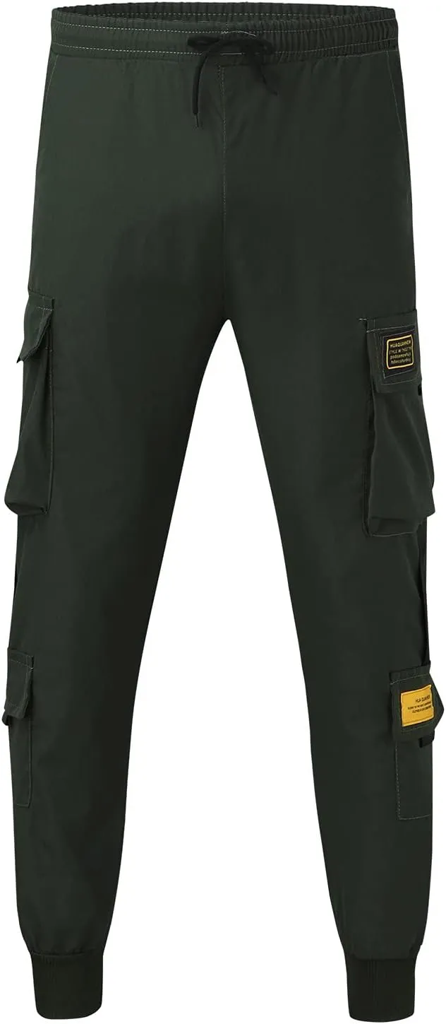 Cargo Trousers for Men Jogger Pants Fleece Sweatpants for Men Heavyweight Stretch Elastic Waist Jogger Sports Pants
