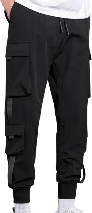 Cargo Trousers for Men Jogger Pants Fleece Sweatpants for Men Heavyweight Stretch Elastic Waist Jogger Sports Pants
