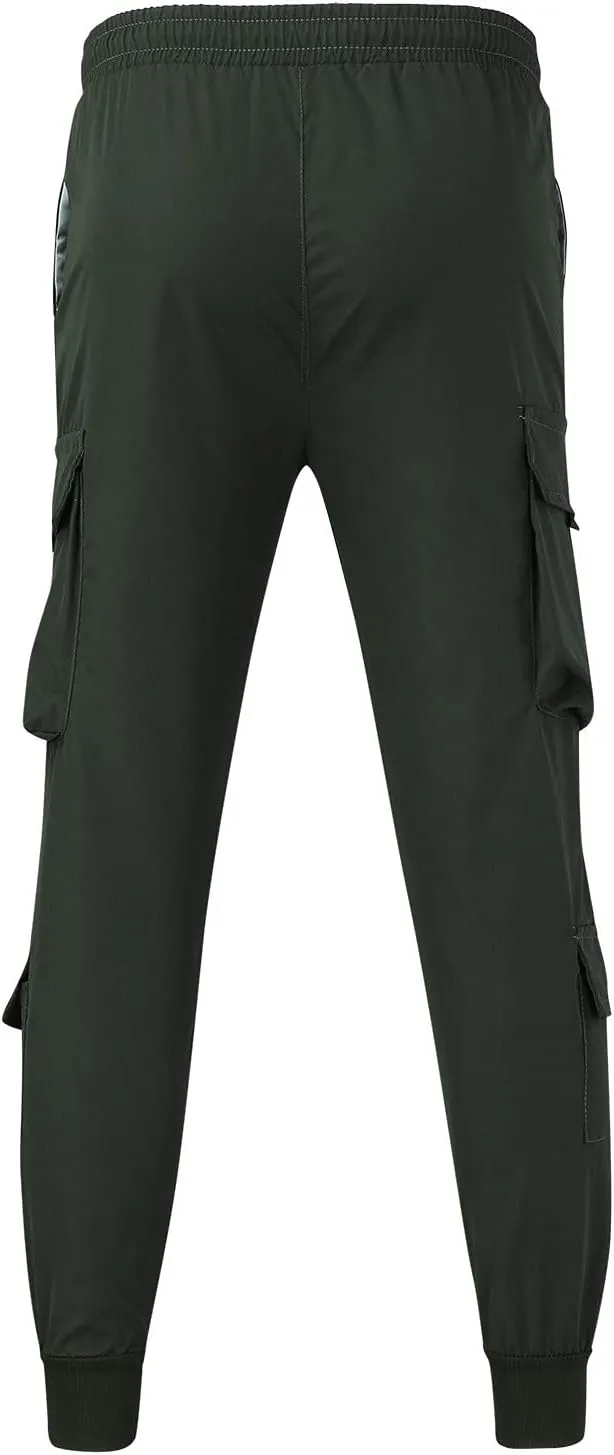 Cargo Trousers for Men Jogger Pants Fleece Sweatpants for Men Heavyweight Stretch Elastic Waist Jogger Sports Pants