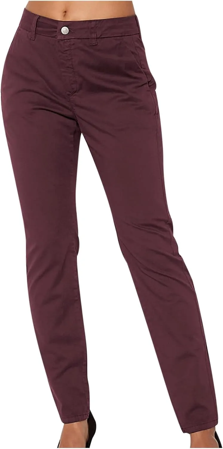 Casual Pants for Women Trendy Business Casual Work Pants Straight Leg Pants Comfort Dress Pants Trousers with Pockets