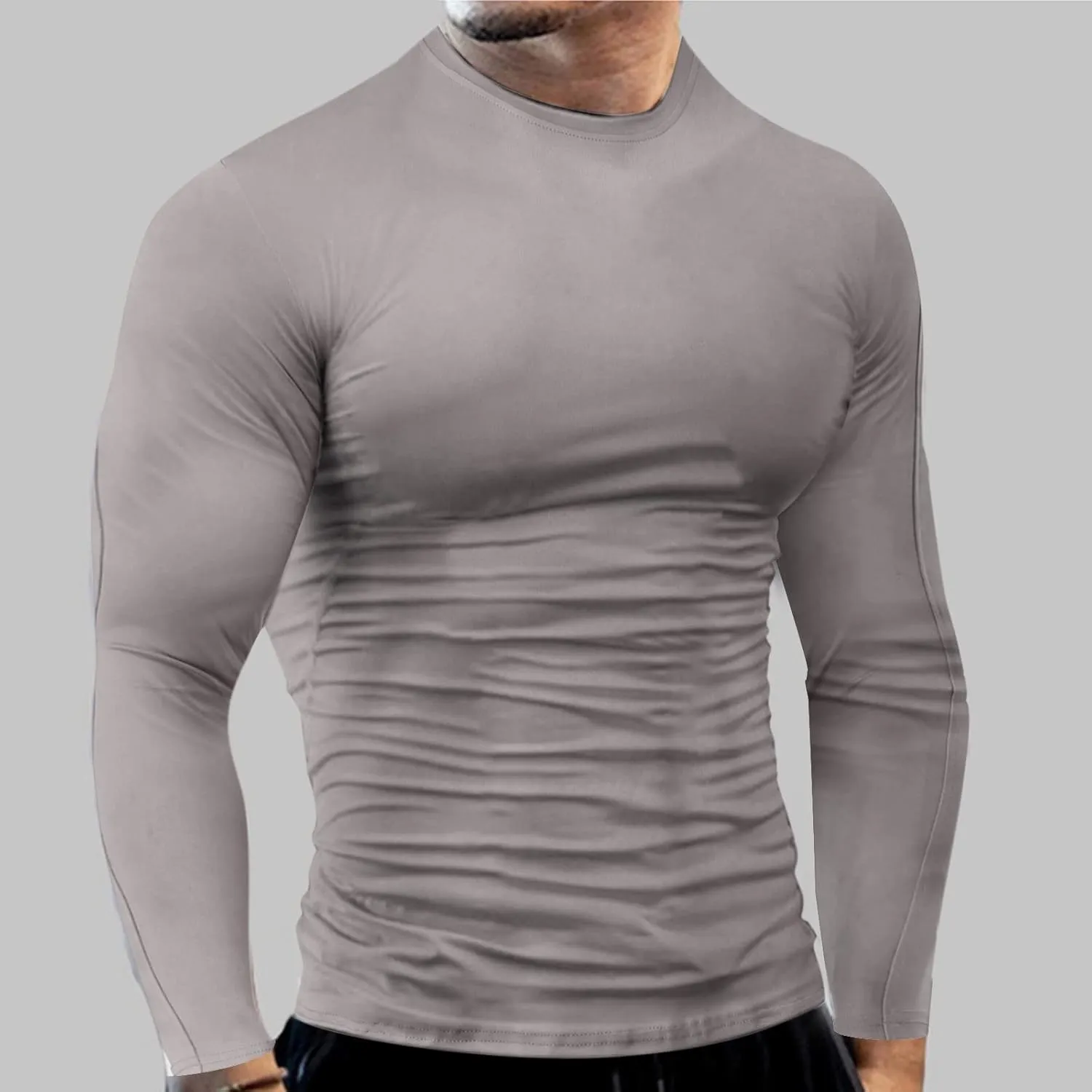 Compression Shirts for Men Fitness Sports Quick Dry Long Sleeve Sweat Shirt Bodybuilding Gym Workout Athletic Tops