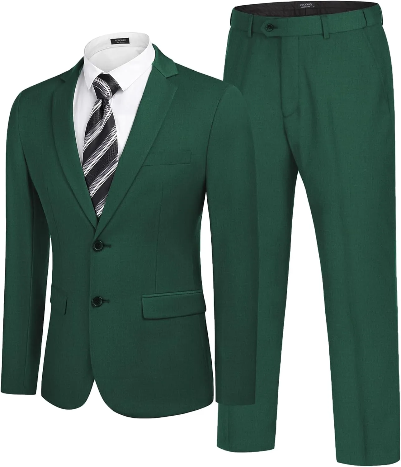 COOFANDY Men's 2 Piece Suits Classic Fit 2 Button Dress Suits Tuxedo Jacket Blazer for Wedding Business Dinner Prom