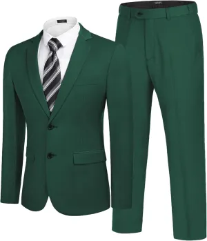 COOFANDY Men's 2 Piece Suits Classic Fit 2 Button Dress Suits Tuxedo Jacket Blazer for Wedding Business Dinner Prom