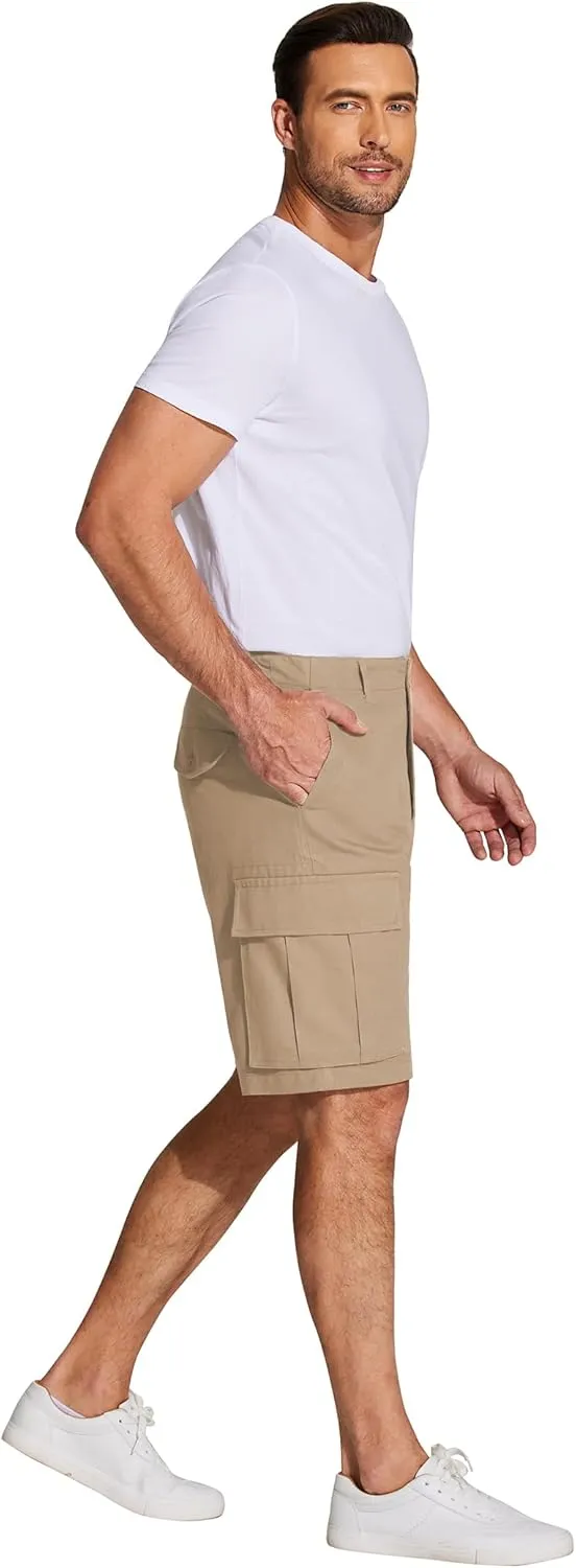 COOFANDY Men's Cargo Shorts Relaxed Fit Cotton Casual Shorts Stretch Outdoor Hiking Work Short with Multi Pockets