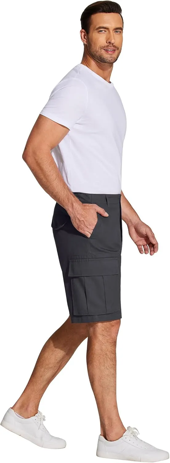 COOFANDY Men's Cargo Shorts Relaxed Fit Cotton Casual Shorts Stretch Outdoor Hiking Work Short with Multi Pockets