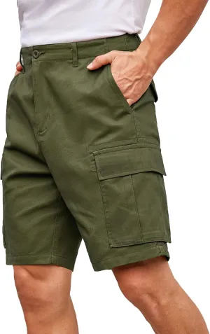 COOFANDY Men's Cargo Shorts Relaxed Fit Cotton Casual Shorts Stretch Outdoor Hiking Work Short with Multi Pockets
