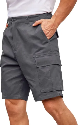 COOFANDY Men's Cargo Shorts Relaxed Fit Cotton Casual Shorts Stretch Outdoor Hiking Work Short with Multi Pockets