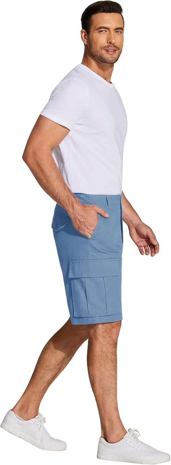 COOFANDY Men's Cargo Shorts Relaxed Fit Cotton Casual Shorts Stretch Outdoor Hiking Work Short with Multi Pockets