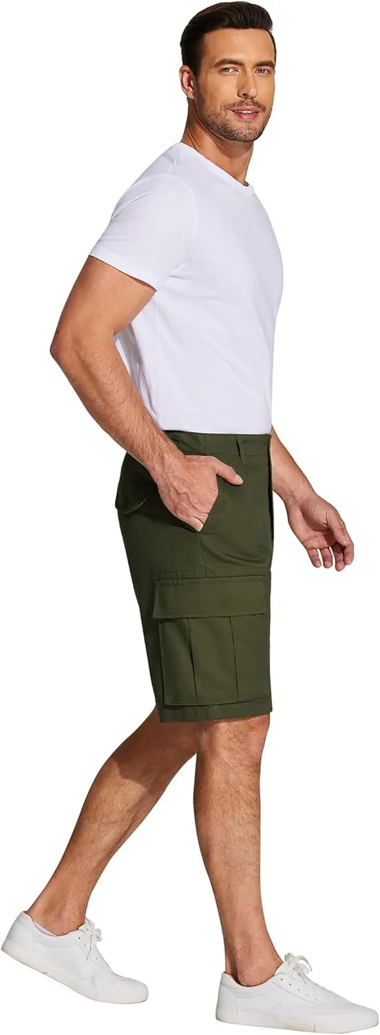 COOFANDY Men's Cargo Shorts Relaxed Fit Cotton Casual Shorts Stretch Outdoor Hiking Work Short with Multi Pockets