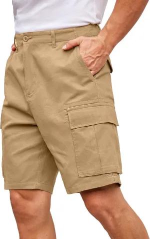 COOFANDY Men's Cargo Shorts Relaxed Fit Cotton Casual Shorts Stretch Outdoor Hiking Work Short with Multi Pockets