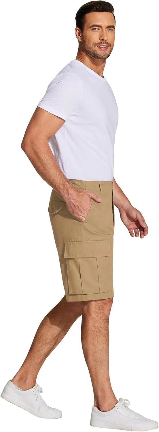 COOFANDY Men's Cargo Shorts Relaxed Fit Cotton Casual Shorts Stretch Outdoor Hiking Work Short with Multi Pockets