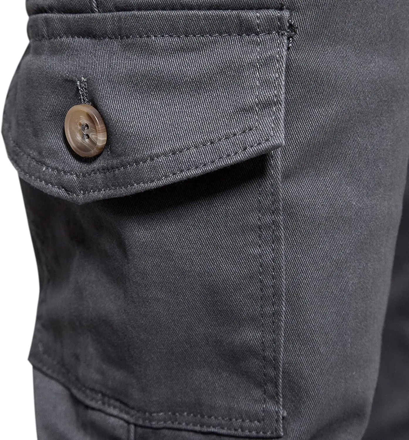 Cotton Linen Pants Men 2023 Fashion Buckle Zipper Solid Stretch Cargo Pants Classic Skinny-Fit Straight Trousers