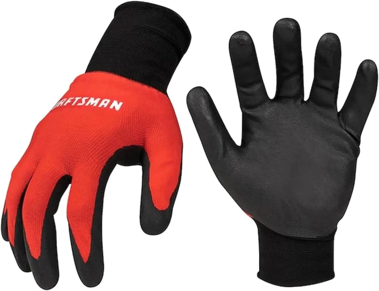 Craftsman Work Gloves, Nitrile dipped Nylon, Breathable, Stretch-fit Cuff (6-Pair Pack)