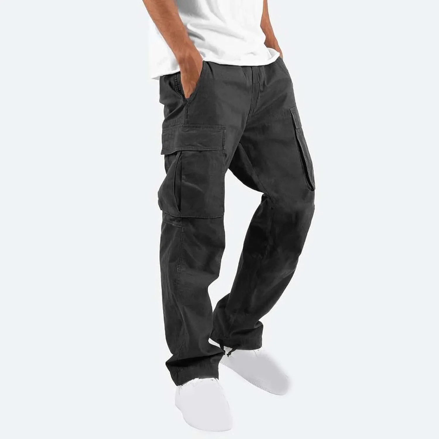 Dgoopd Cargo Pants for Men Big and Tall Ripstop Pants Outdoor Hiking Cargo Pants Lightweight Tactical Work Pants Joggers
