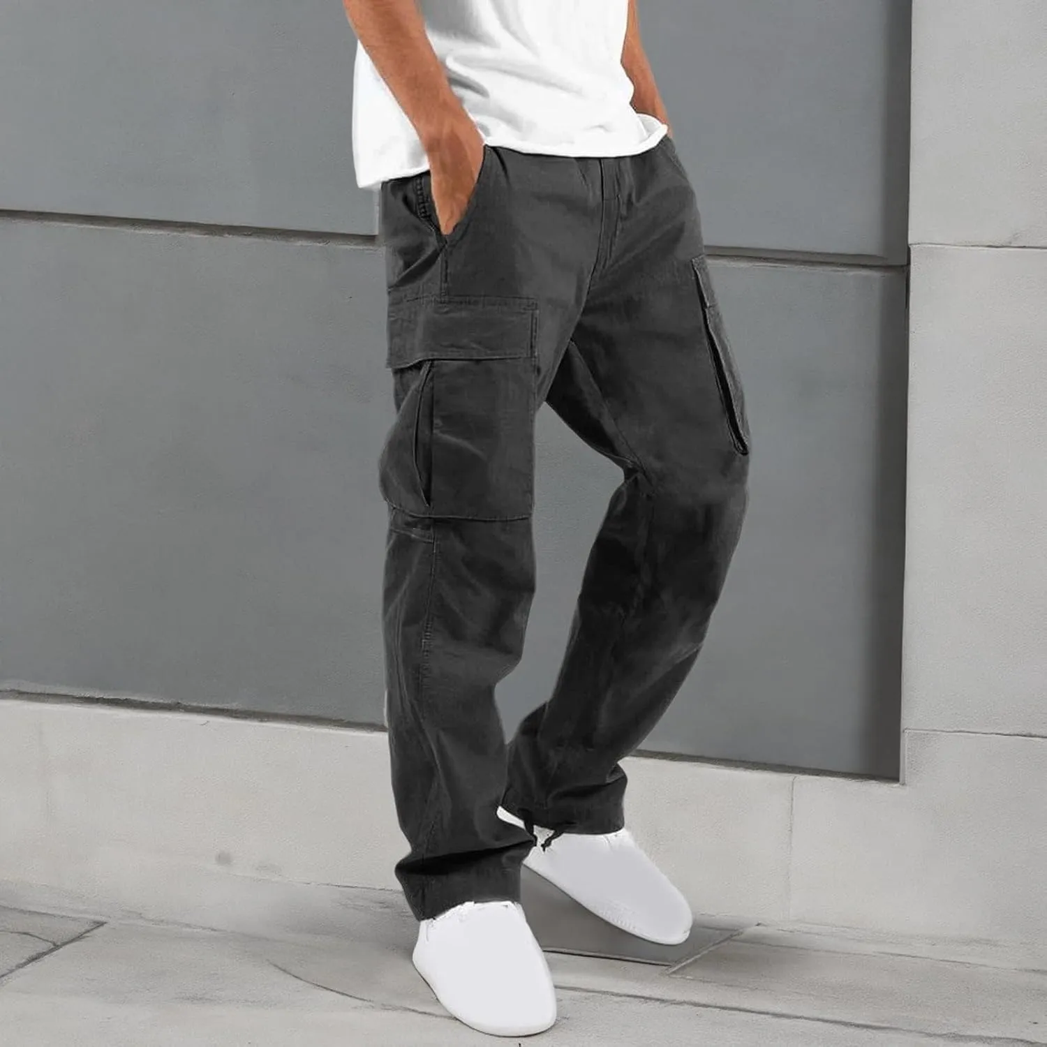 Dgoopd Cargo Pants for Men Big and Tall Ripstop Pants Outdoor Hiking Cargo Pants Lightweight Tactical Work Pants Joggers