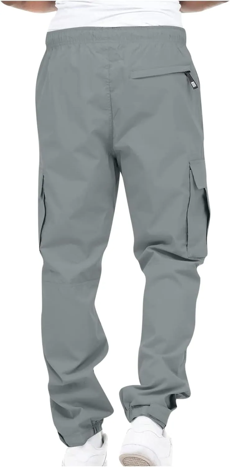 Dgoopd Cargo Pants for Men Stretch Hiking Pants Lightweight Tactical Pant Straight Leg Cargo Joggers Pants Outdoor Work Pants
