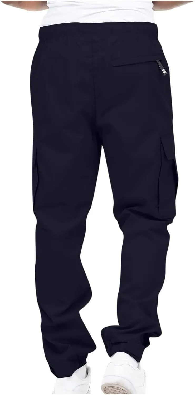 Dgoopd Cargo Pants for Men Stretch Hiking Pants Lightweight Tactical Pant Straight Leg Cargo Joggers Pants Outdoor Work Pants
