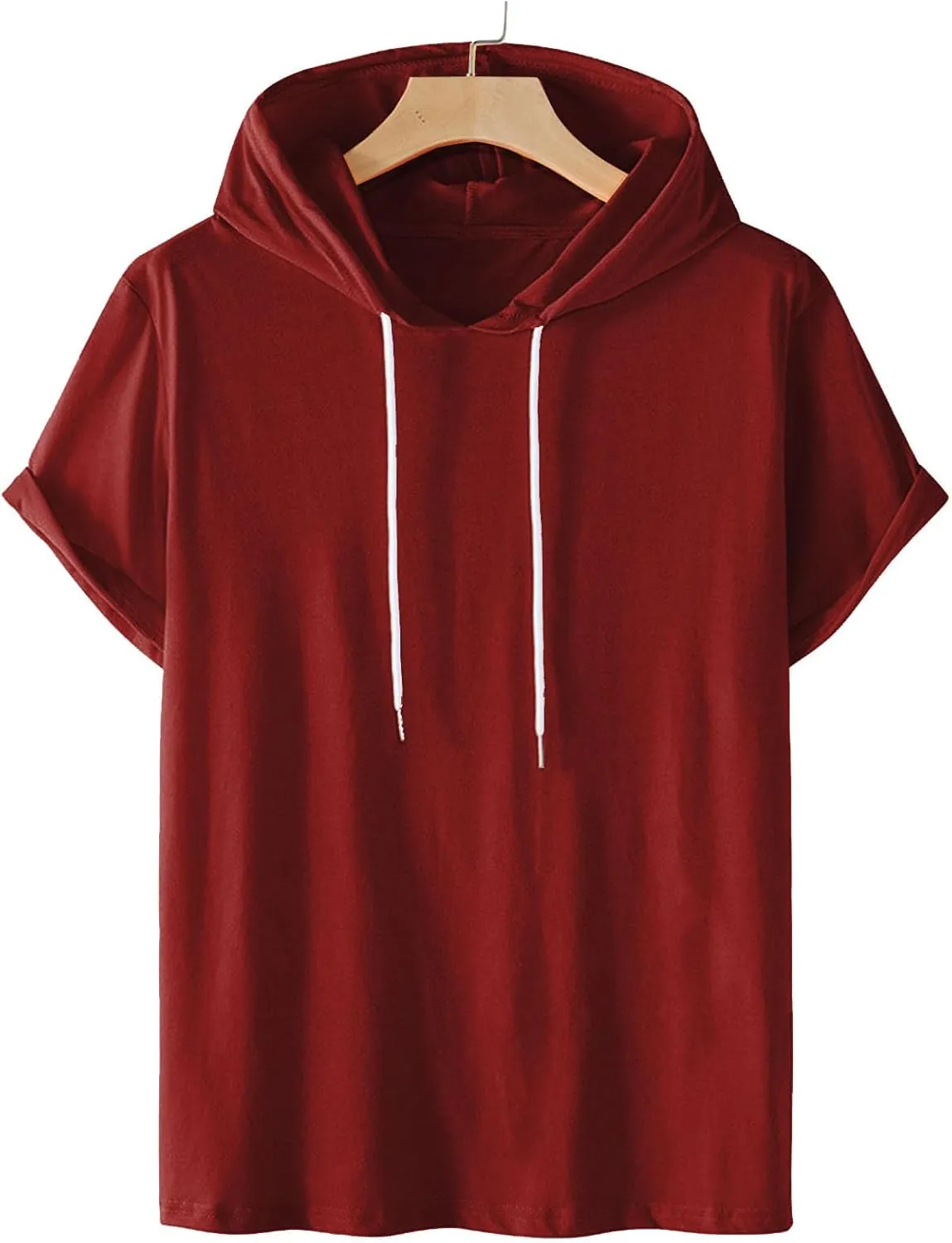 Dgoopd Men's Short Sleeve Hoodie Casual Loose Fit T-Shirts Men Plus Size Fashion Regular Fit Tees Lightweight Sweatshirt