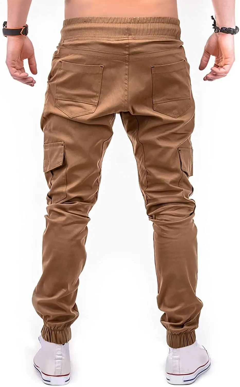 Dudubaby Mens Pants Casual Men's Overalls Drawstring Multi Pocket Casual Pants Hiking Pants Cotton Twill Pants