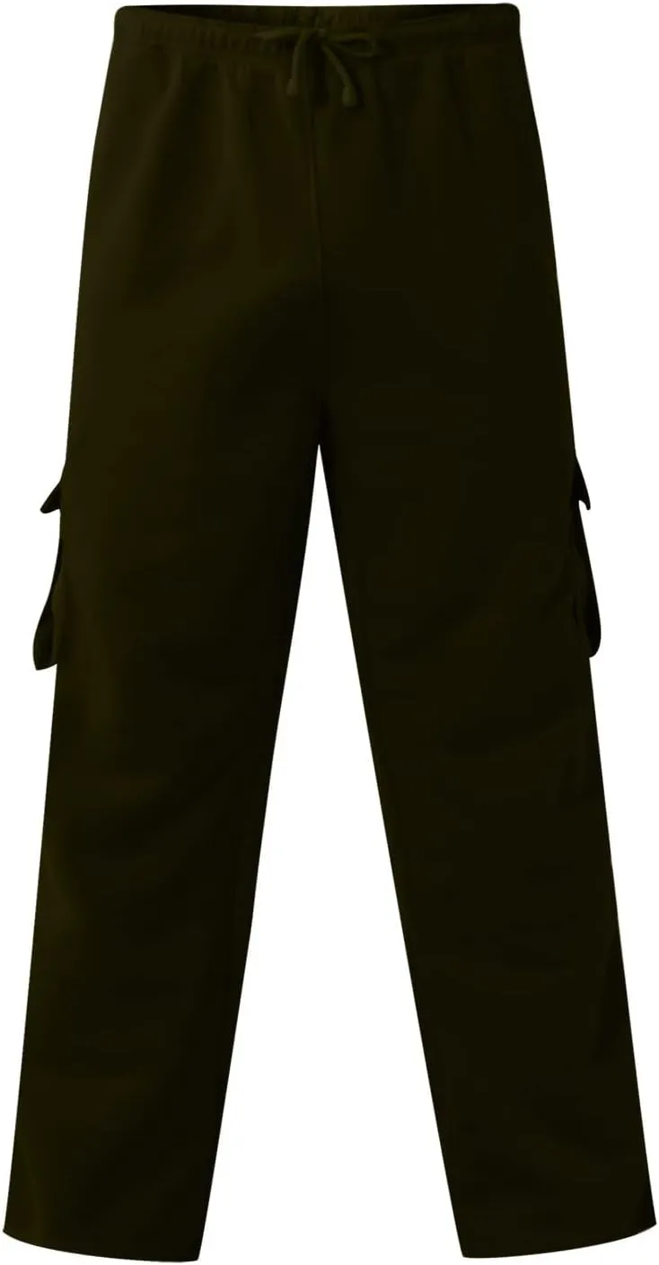 Dudubaby Mens Pants Casual Men's Overalls Drawstring Multi Pocket Casual Pants Hiking Pants Cotton Twill Pants
